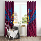 Brisbane Lions Australian Football Window Curtain Powerful Lion Mascot - Bold Team Colors