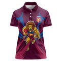 Brisbane Lions Australian Football Women Polo Shirt Powerful Lion Mascot - Bold Team Colors