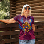 Brisbane Lions Australian Football Women Polo Shirt Powerful Lion Mascot - Bold Team Colors