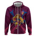 Brisbane Lions Australian Football Zip Hoodie Powerful Lion Mascot - Bold Team Colors