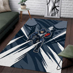 Carlton Blues Australian Football Area Rug Powerful Superhero Mascot - Bold Team Colors