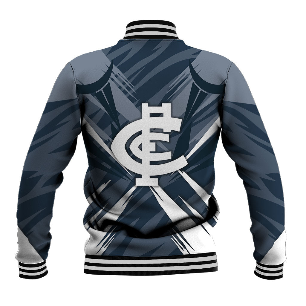 Carlton Blues Australian Football Baseball Jacket Powerful Superhero Mascot - Bold Team Colors