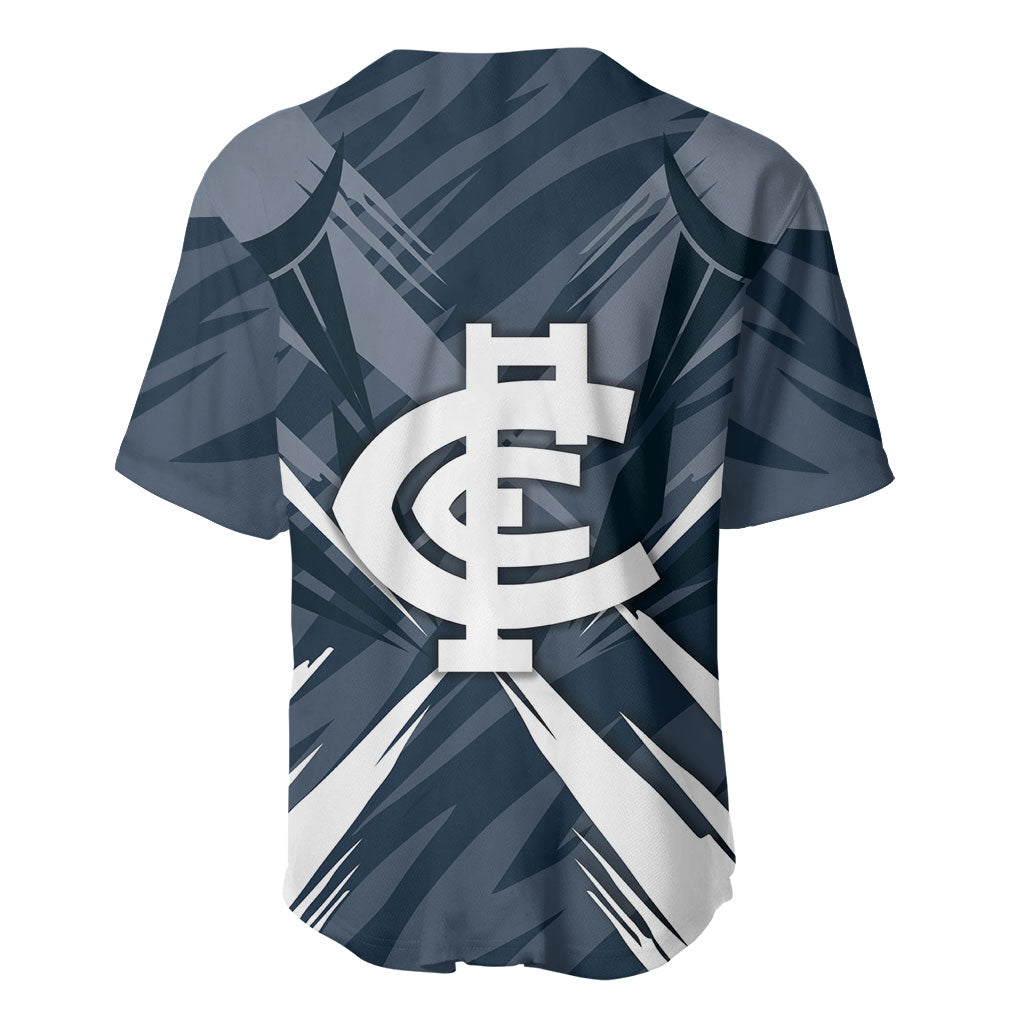Carlton Blues Australian Football Baseball Jersey Powerful Superhero Mascot - Bold Team Colors