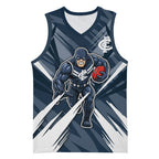 Carlton Blues Australian Football Basketball Jersey Powerful Superhero Mascot - Bold Team Colors