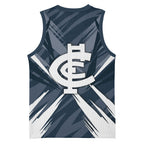 Carlton Blues Australian Football Basketball Jersey Powerful Superhero Mascot - Bold Team Colors