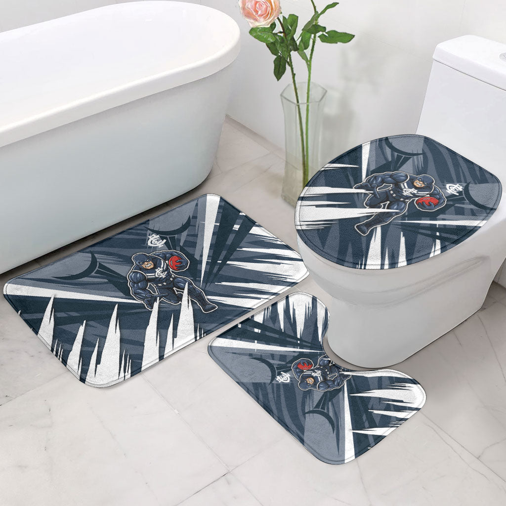Carlton Blues Australian Football Bathroom Set Powerful Superhero Mascot - Bold Team Colors