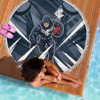 Carlton Blues Australian Football Beach Blanket Powerful Superhero Mascot - Bold Team Colors