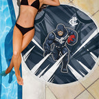 Carlton Blues Australian Football Beach Blanket Powerful Superhero Mascot - Bold Team Colors