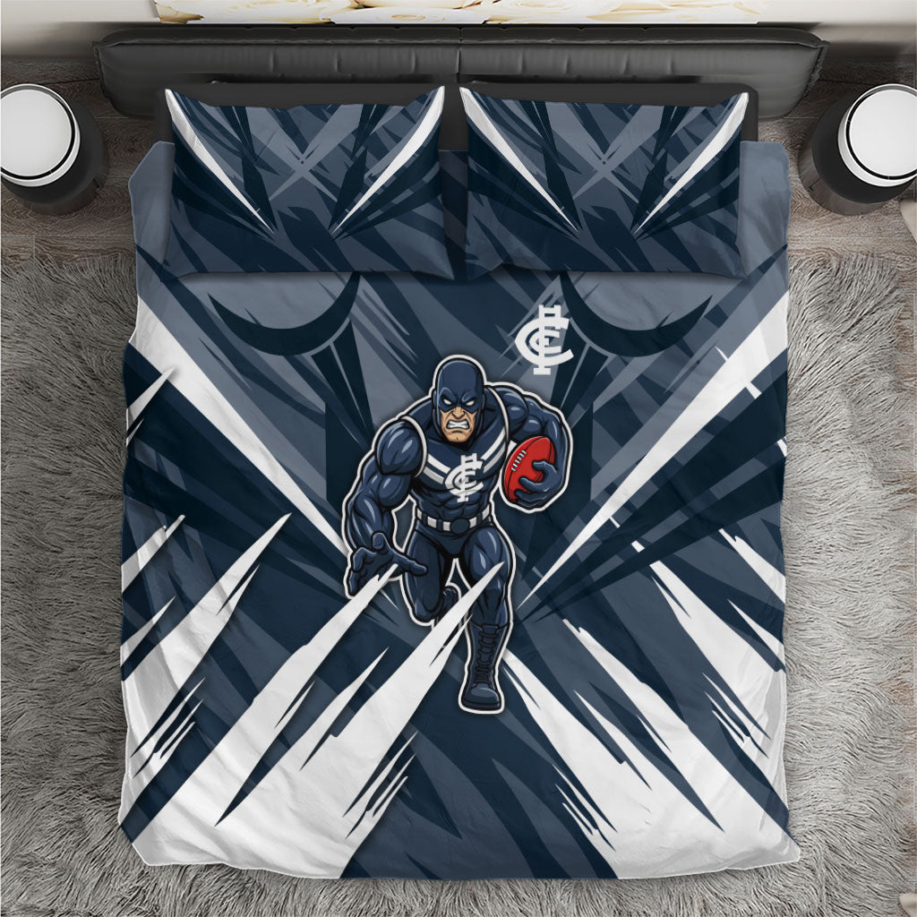 Carlton Blues Australian Football Bedding Set Powerful Superhero Mascot - Bold Team Colors