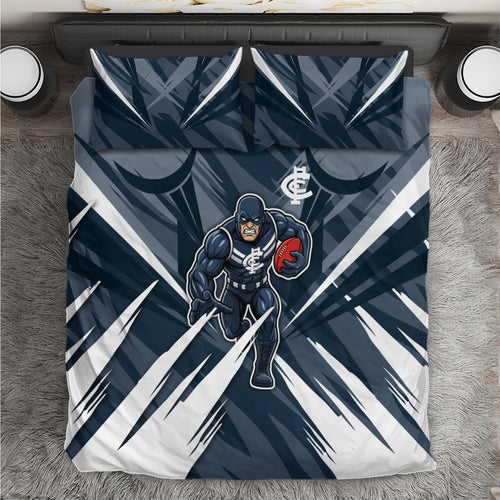 Carlton Blues Australian Football Bedding Set Powerful Superhero Mascot - Bold Team Colors