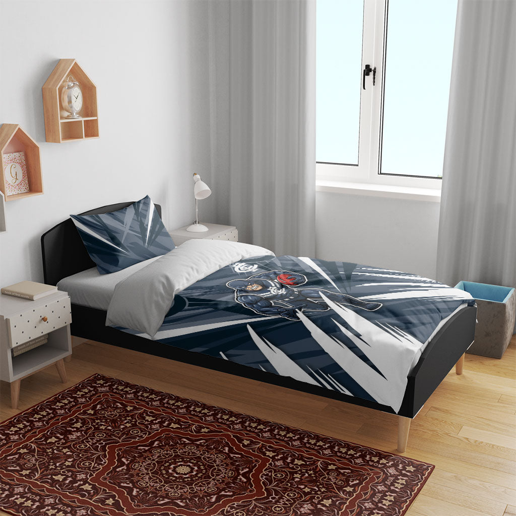 Carlton Blues Australian Football Bedding Set Powerful Superhero Mascot - Bold Team Colors