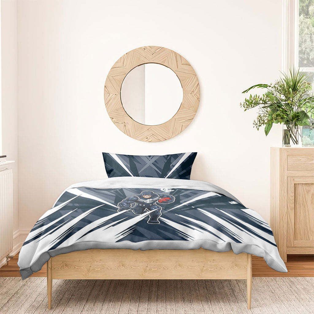 Carlton Blues Australian Football Bedding Set Powerful Superhero Mascot - Bold Team Colors