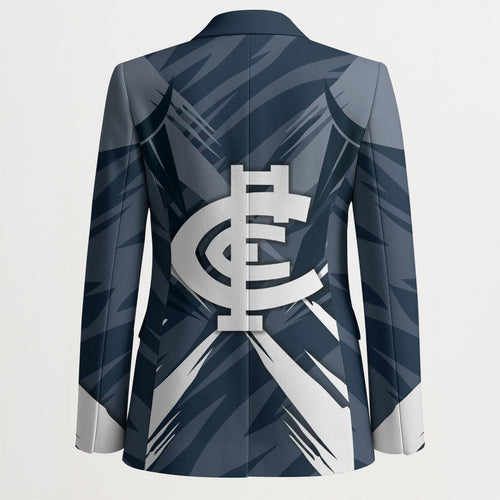 Carlton Blues Australian Football Blazer Powerful Superhero Mascot - Bold Team Colors