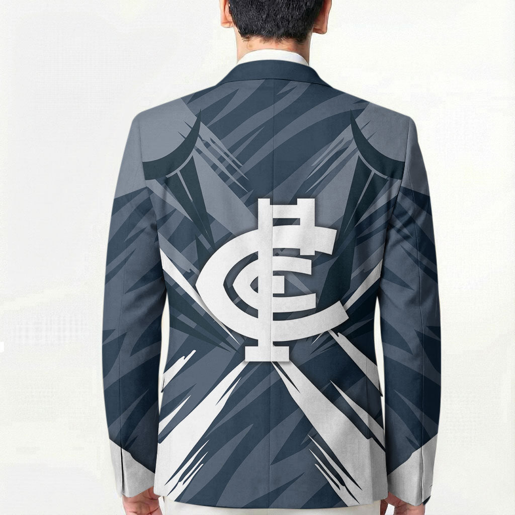 Carlton Blues Australian Football Blazer Powerful Superhero Mascot - Bold Team Colors