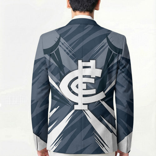 Carlton Blues Australian Football Blazer Powerful Superhero Mascot - Bold Team Colors