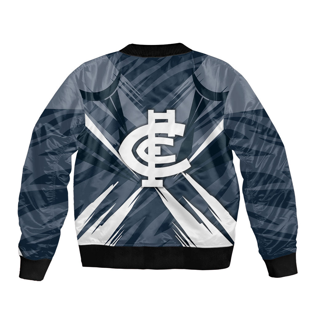 Carlton Blues Australian Football Bomber Jacket Powerful Superhero Mascot - Bold Team Colors