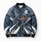 Carlton Blues Australian Football Bomber Puffer Jacket Powerful Superhero Mascot - Bold Team Colors