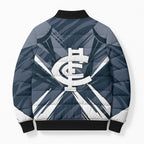 Carlton Blues Australian Football Bomber Puffer Jacket Powerful Superhero Mascot - Bold Team Colors
