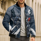 Carlton Blues Australian Football Bomber Puffer Jacket Powerful Superhero Mascot - Bold Team Colors