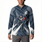 Carlton Blues Australian Football Button Sweatshirt Powerful Superhero Mascot - Bold Team Colors