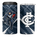 Carlton Blues Australian Football 4 in 1 Can Cooler Tumbler Powerful Superhero Mascot - Bold Team Colors