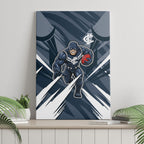 Carlton Blues Australian Football Canvas Wall Art Powerful Superhero Mascot - Bold Team Colors