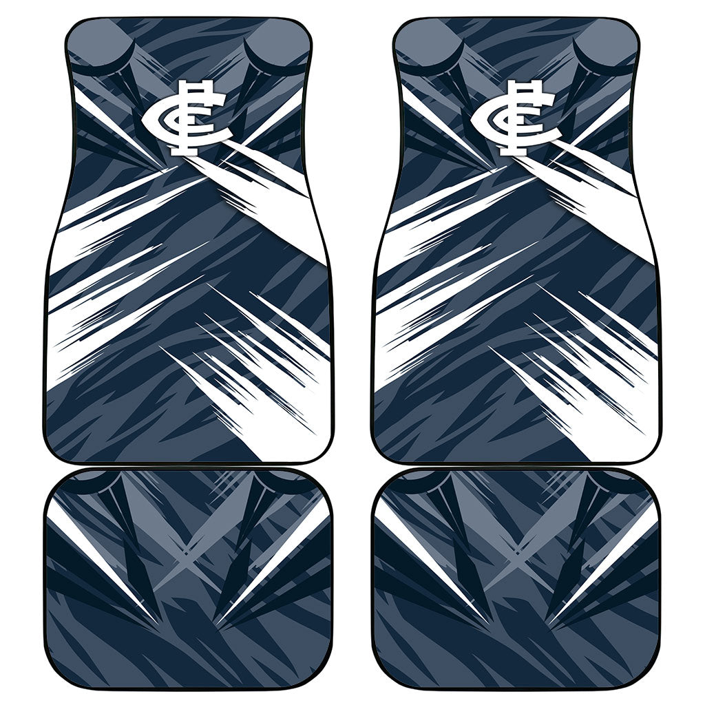 Carlton Blues Australian Football Car Mats Powerful Superhero Mascot - Bold Team Colors