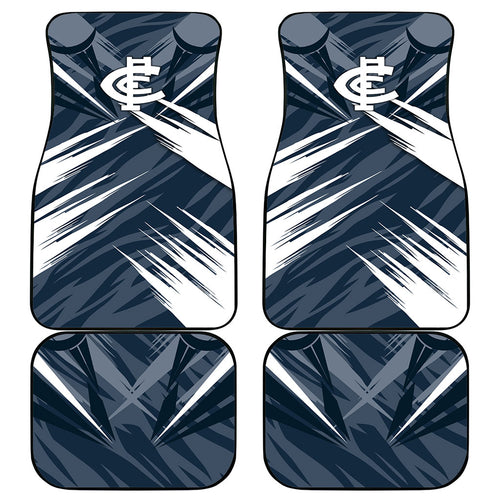 Carlton Blues Australian Football Car Mats Powerful Superhero Mascot - Bold Team Colors