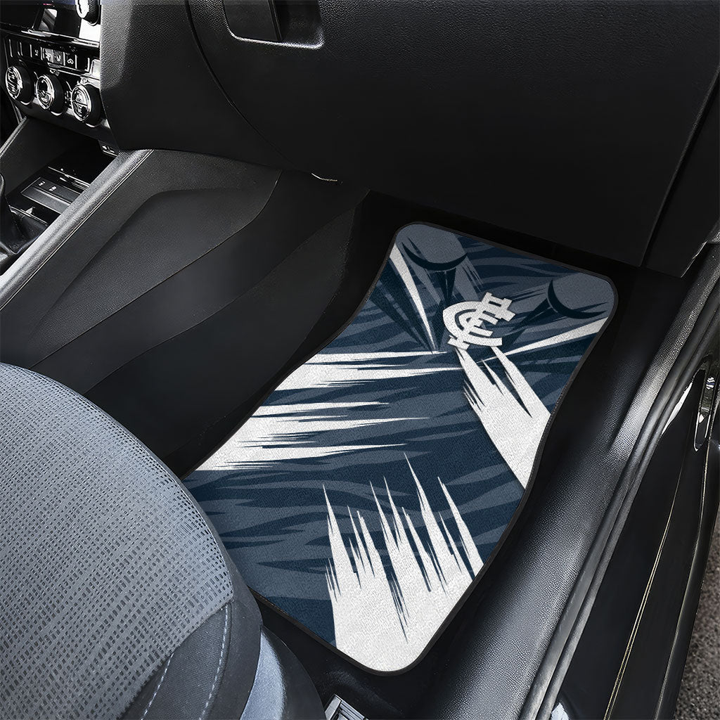 Carlton Blues Australian Football Car Mats Powerful Superhero Mascot - Bold Team Colors