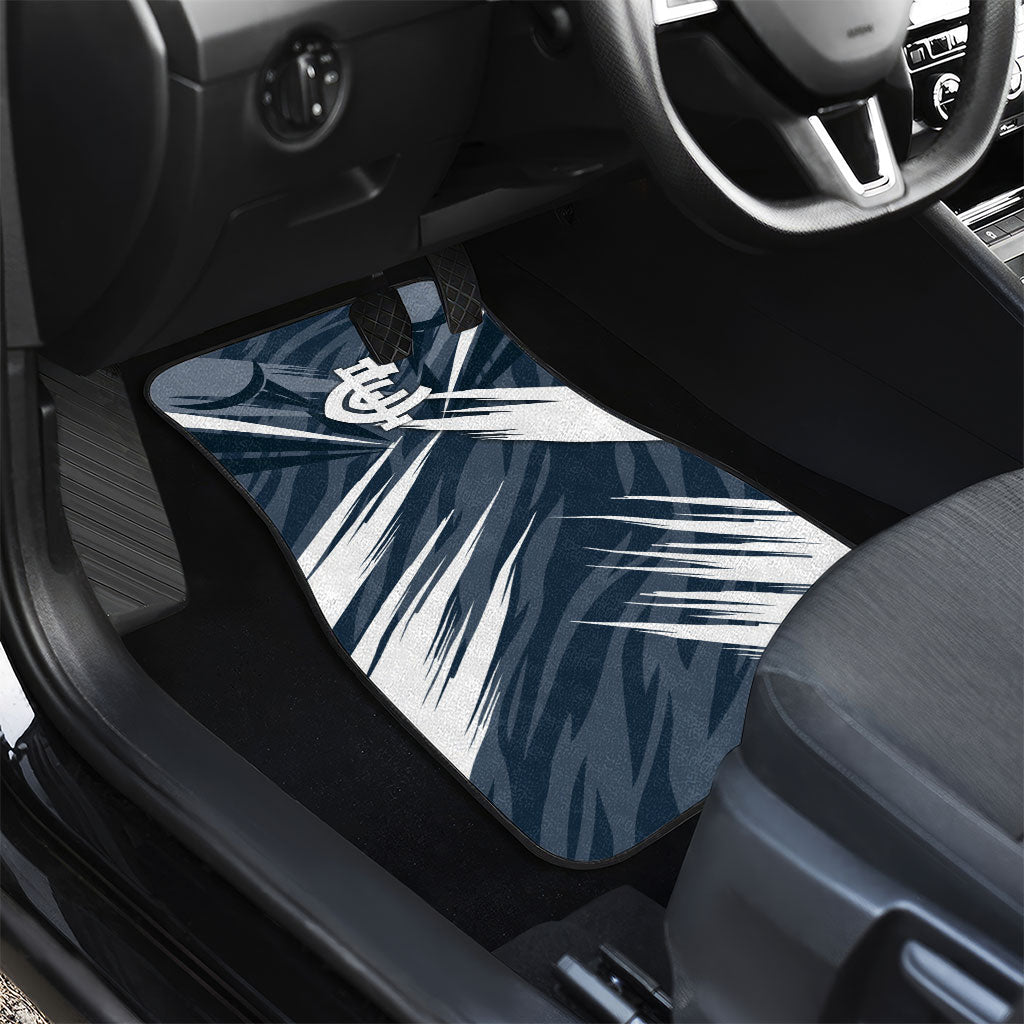 Carlton Blues Australian Football Car Mats Powerful Superhero Mascot - Bold Team Colors