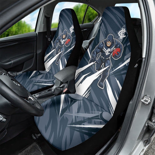 Carlton Blues Australian Football Car Seat Cover Powerful Superhero Mascot - Bold Team Colors