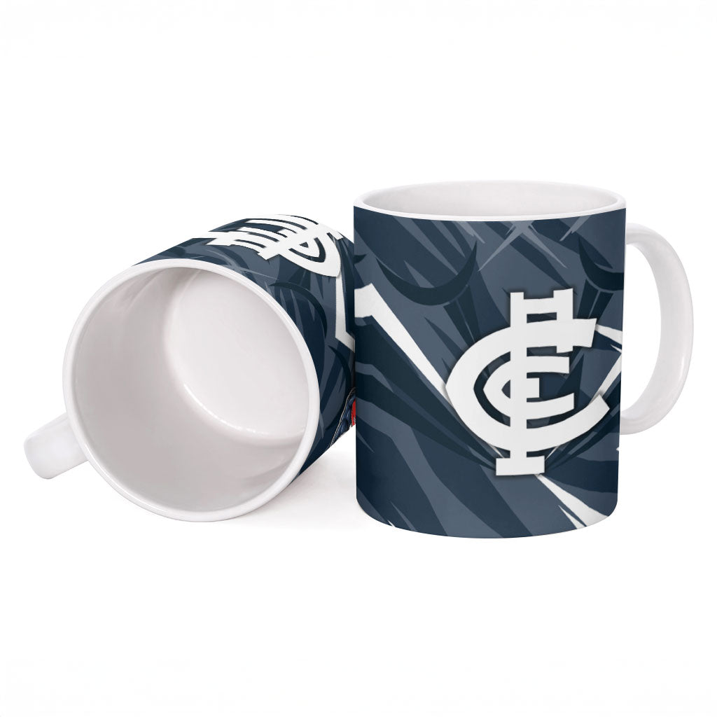 Carlton Blues Australian Football Ceramic Mug Powerful Superhero Mascot - Bold Team Colors