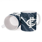 Carlton Blues Australian Football Ceramic Mug Powerful Superhero Mascot - Bold Team Colors