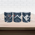 Carlton Blues Australian Football Ceramic Mug Powerful Superhero Mascot - Bold Team Colors