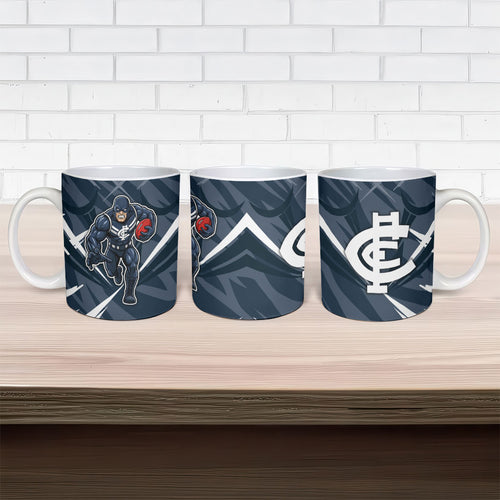 Carlton Blues Australian Football Ceramic Mug Powerful Superhero Mascot - Bold Team Colors