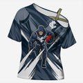 Carlton Blues Australian Football Cross Shoulder Shirt Powerful Superhero Mascot - Bold Team Colors