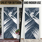 Carlton Blues Australian Football Door Cover Powerful Superhero Mascot - Bold Team Colors