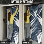 Carlton Blues Australian Football Door Cover Powerful Superhero Mascot - Bold Team Colors