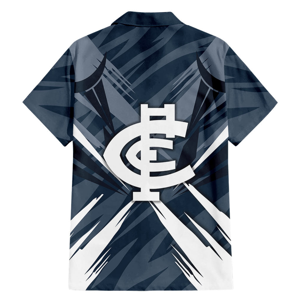 Carlton Blues Australian Football Family Matching Long Sleeve Bodycon Dress and Hawaiian Shirt Powerful Superhero Mascot - Bold Team Colors