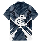 Carlton Blues Australian Football Family Matching Mermaid Dress and Hawaiian Shirt Powerful Superhero Mascot - Bold Team Colors