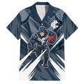 Carlton Blues Australian Football Family Matching Summer Maxi Dress and Hawaiian Shirt Powerful Superhero Mascot - Bold Team Colors