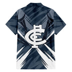 Carlton Blues Australian Football Family Matching Summer Maxi Dress and Hawaiian Shirt Powerful Superhero Mascot - Bold Team Colors