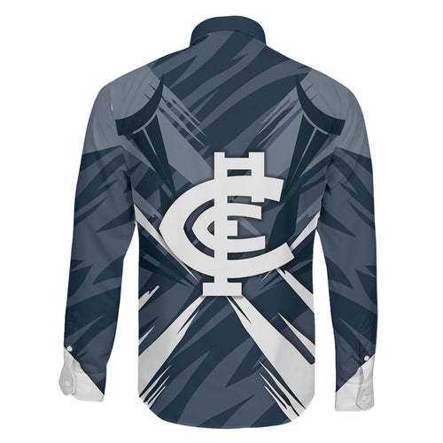 Carlton Blues Australian Football Family Matching Summer Maxi Dress and Hawaiian Shirt Powerful Superhero Mascot - Bold Team Colors
