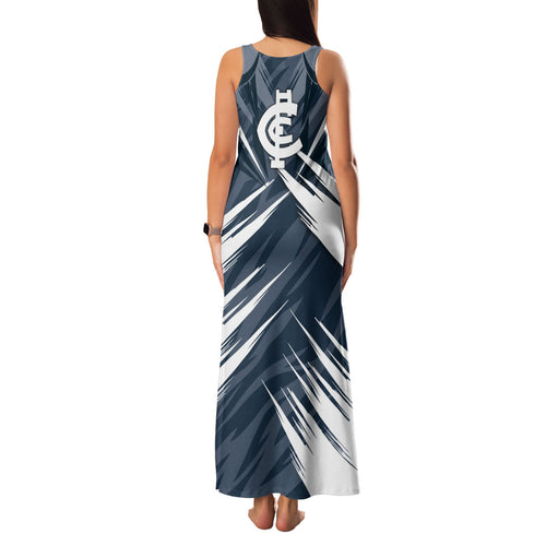 Carlton Blues Australian Football Family Matching Tank Maxi Dress and Hawaiian Shirt Powerful Superhero Mascot - Bold Team Colors