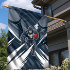 Carlton Blues Australian Football Garden Flag Powerful Superhero Mascot - Bold Team Colors