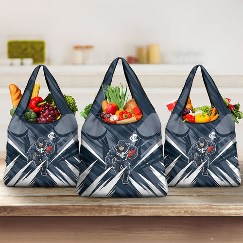 Carlton Blues Australian Football Grocery Bag Powerful Superhero Mascot - Bold Team Colors