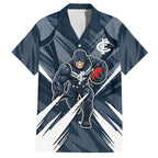 Carlton Blues Australian Football Hawaiian Shirt Powerful Superhero Mascot - Bold Team Colors