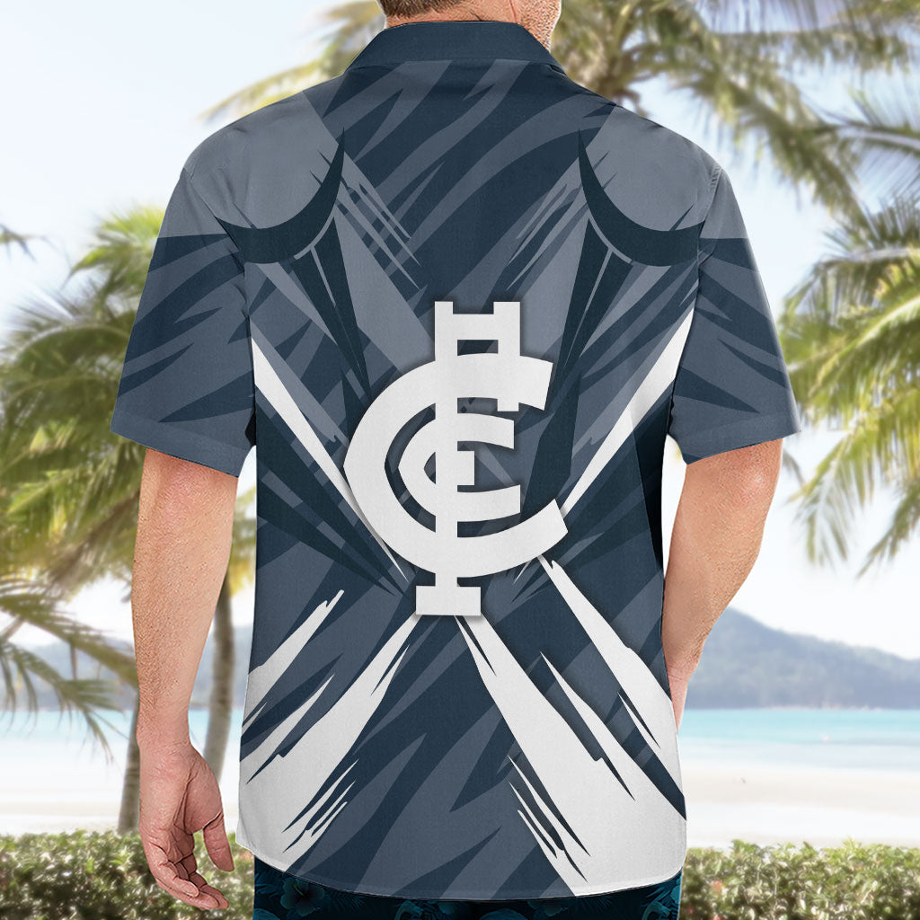 Carlton Blues Australian Football Hawaiian Shirt Powerful Superhero Mascot - Bold Team Colors