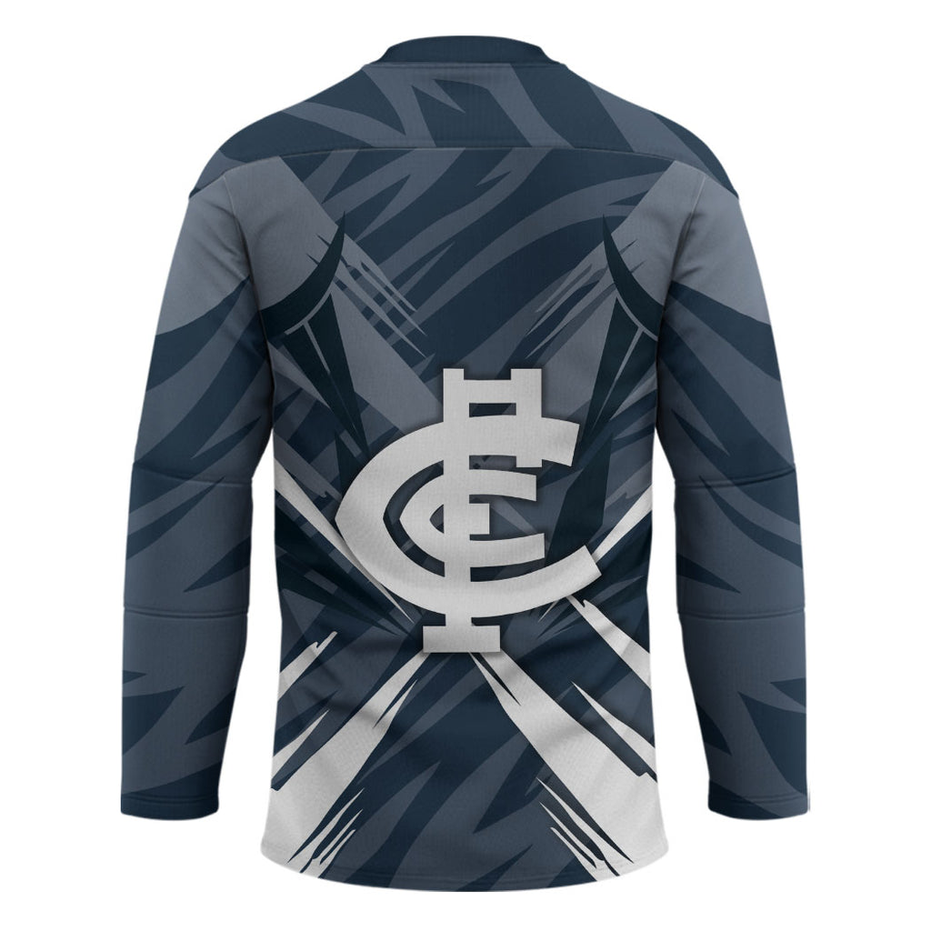 Carlton Blues Australian Football Hockey Jersey Powerful Superhero Mascot - Bold Team Colors