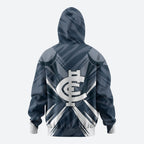 Carlton Blues Australian Football Hoodie Powerful Superhero Mascot - Bold Team Colors